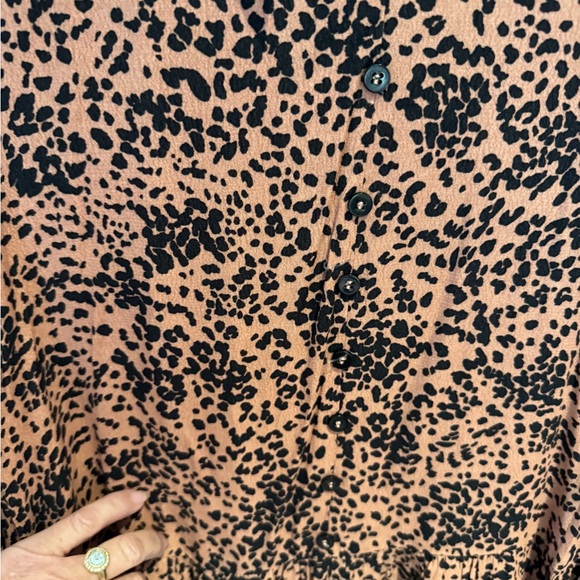 Lovestitch Brown and Orange Ruched Tiered Sundress - Picture 5 of 6